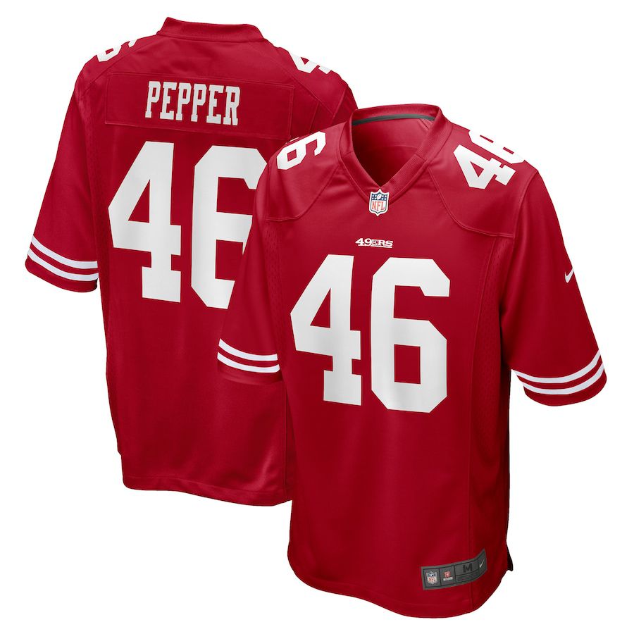 Men San Francisco 49ers #46 Taybor Pepper Nike Scarlet Game NFL Jersey